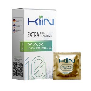 Bao cao su KIIN MAX INVISIBLE – Trơn, siêu mỏng (hộp 10 chiếc)